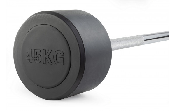 Штанга неразборная обрезиненная 45 кг. Прямой гриф VictoryFit VF-DX4450 600_380