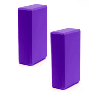 Набор йога блоков полумягких 2 штуки Sportex 22,3х15х7,6см, из вспененного ЭВА BE300-4 фиолетовый