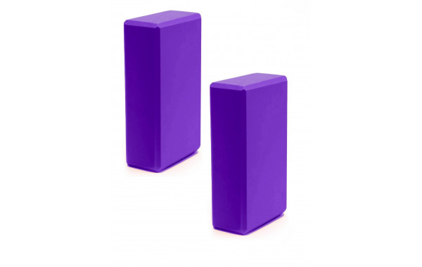 Набор йога блоков полумягких 2 штуки Sportex 22,3х15х7,6см, из вспененного ЭВА BE300-4 фиолетовый 600_380