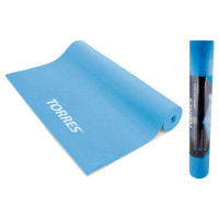 Коврик для йоги Torres Basis 3 PVC 3 мм, нескользящее покрытие YL10023 голубой