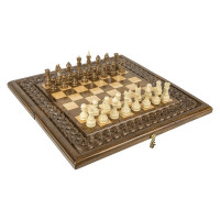 Шахматы + нарды резные"Армянский Орнамент 2" 50 Haleyan kh149-5