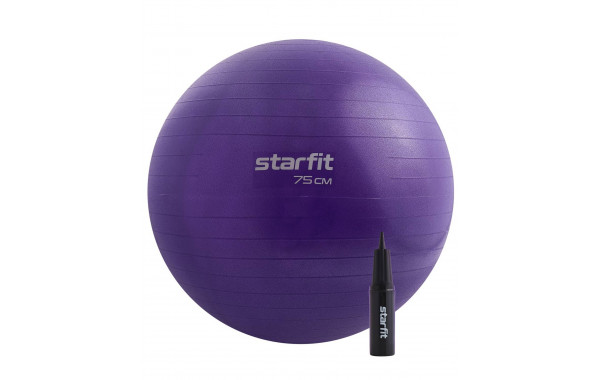 Фитбол d75см Star Fit с ручным насосом GB-109 фиолетовый 600_380