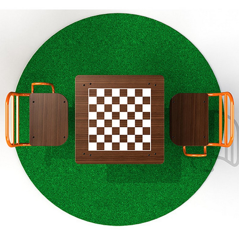 Шахматный стол со столешницей из нержавеющей стали Hercules 2882 800_800