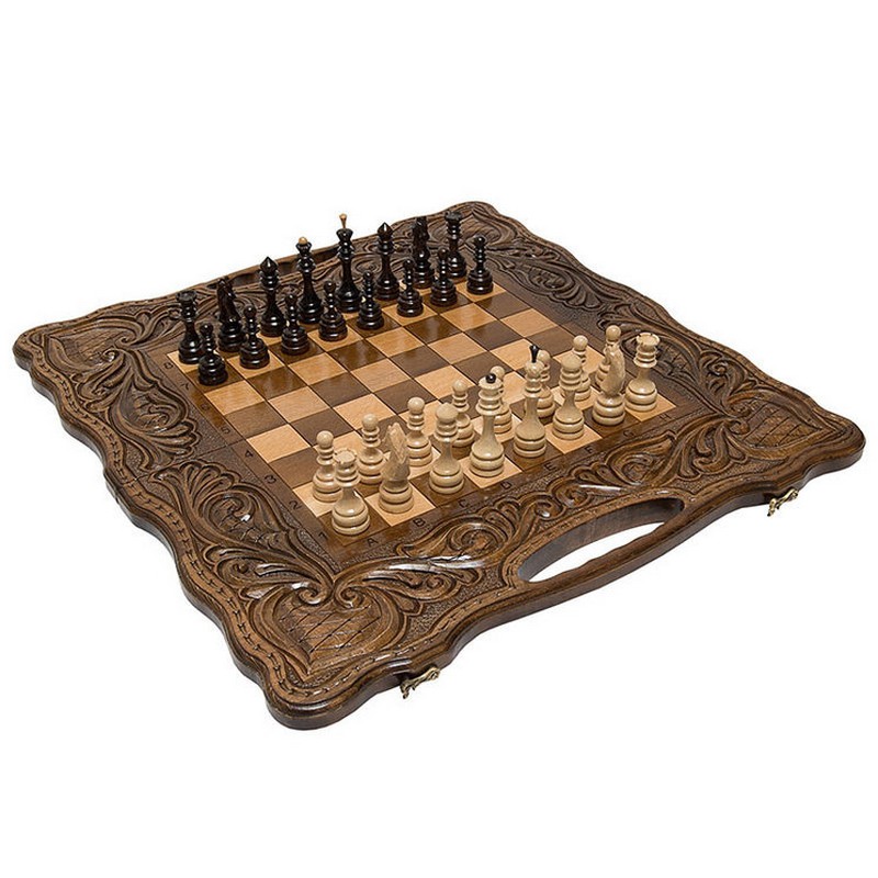 Шахматы, нарды резные Haleyan Антемион 60 с ручкой kh134-6 800_800