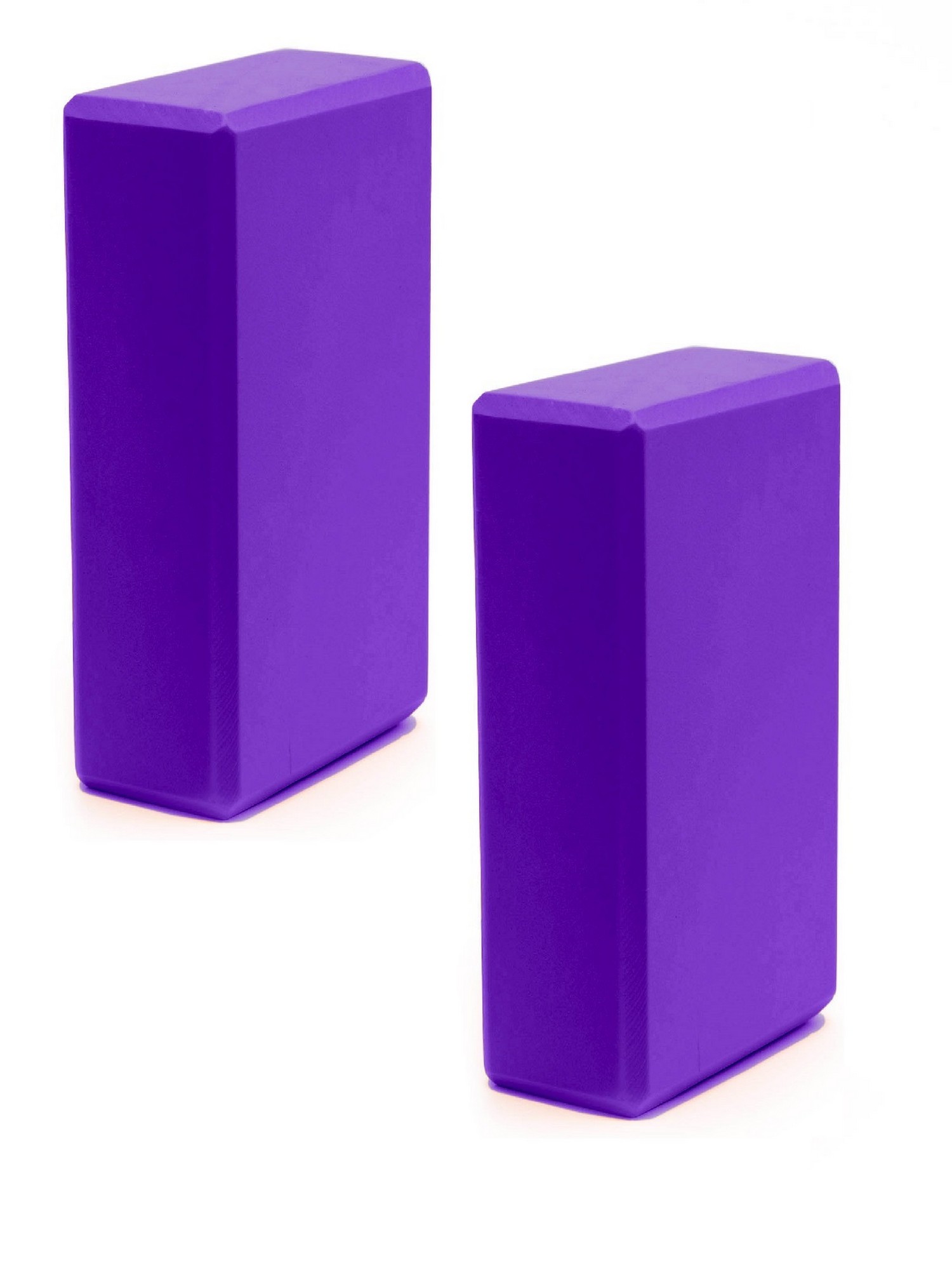 Набор йога блоков полумягких 2 штуки Sportex 22,3х15х7,6см, из вспененного ЭВА BE300-4 фиолетовый 1500_2000