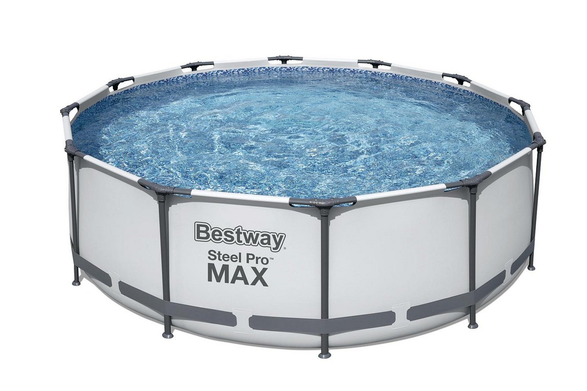 Каркасный бассейн круглый 366х100см+фильтр-насос Bestway Steel Pro Мах 56260 1200_800