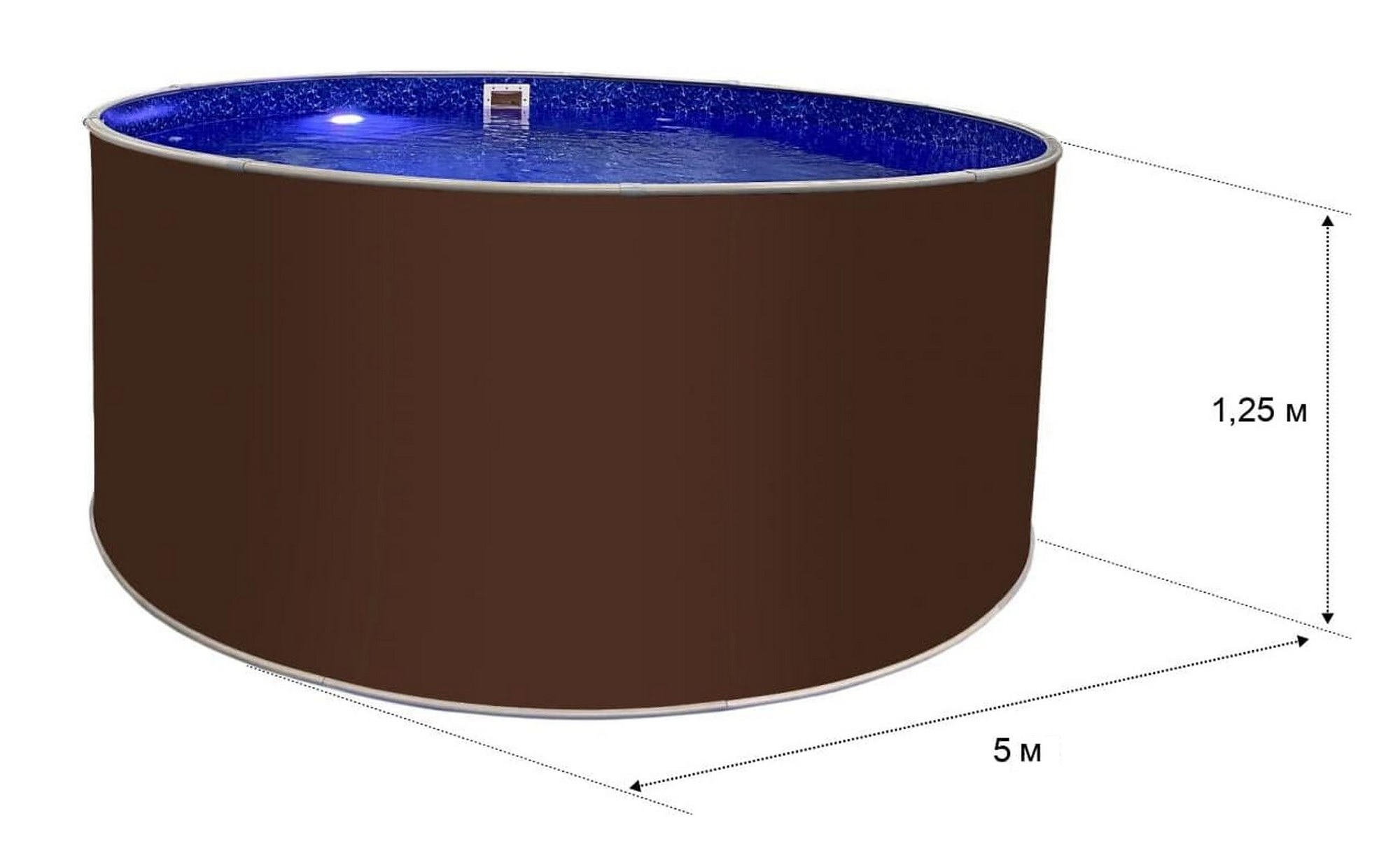 Круглый бассейн Лагуна 500х125см ТМ821/50011 темный шоколад (RAL 8017) 2000_1219
