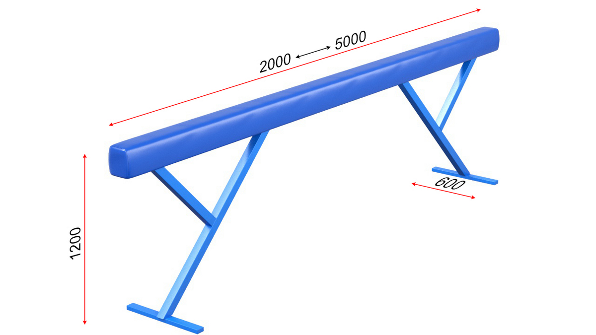 Бревно гимнастическое высокое мягкое L=3,5 м Glav 04.10.08-3,5 1200_675
