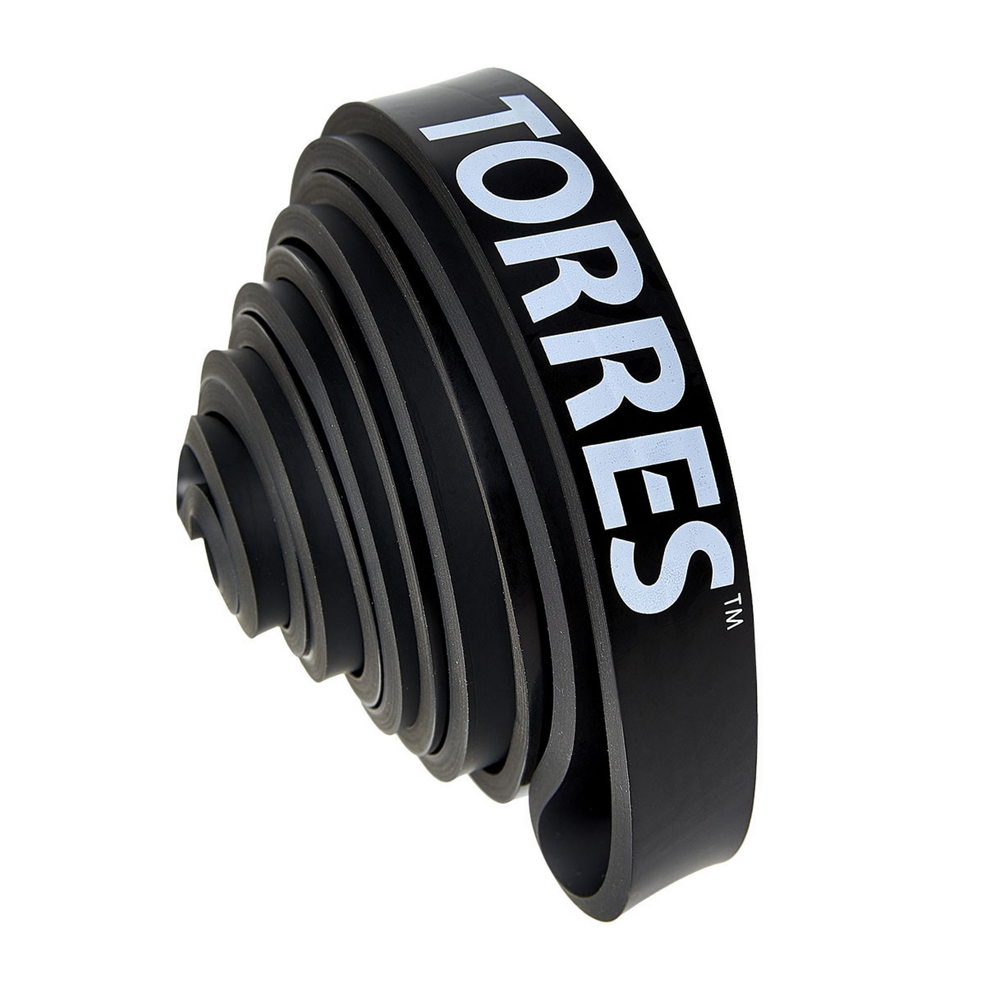 Эспандер Torres латексная петля, сопротивление 30 кг, 208см, шир.2,1 см AL0048 черный 2000_2000