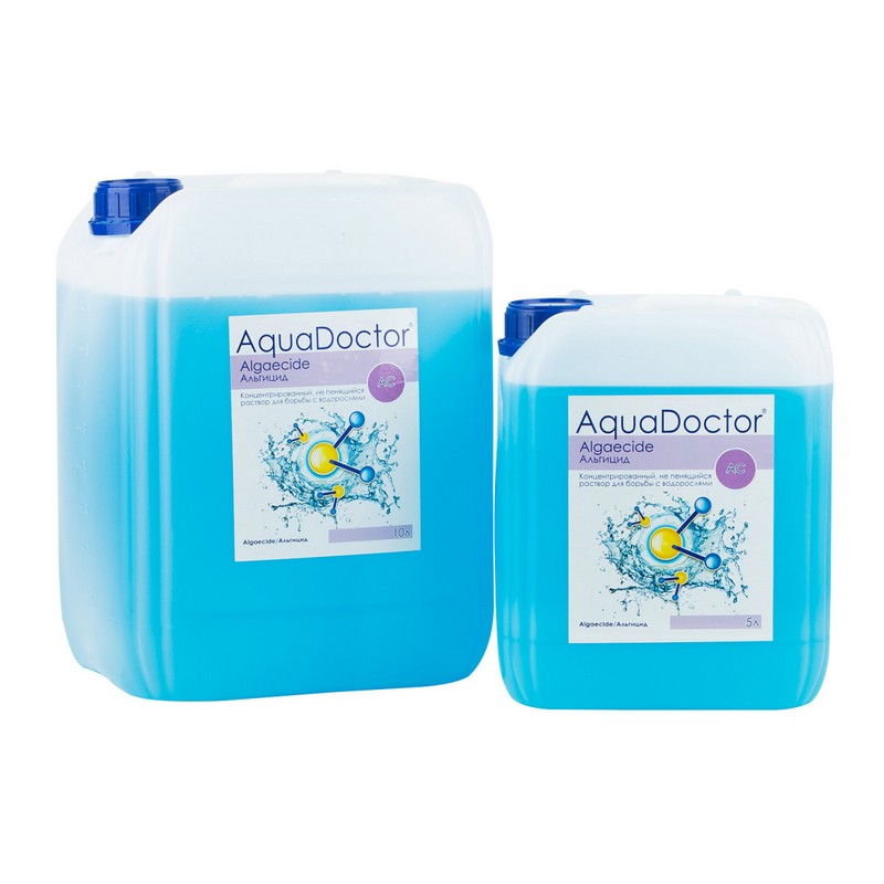 Альгицид непенящийся, жидкость для борьбы с водорослями AquaDoctor 10л канистра AQ3210 800_800