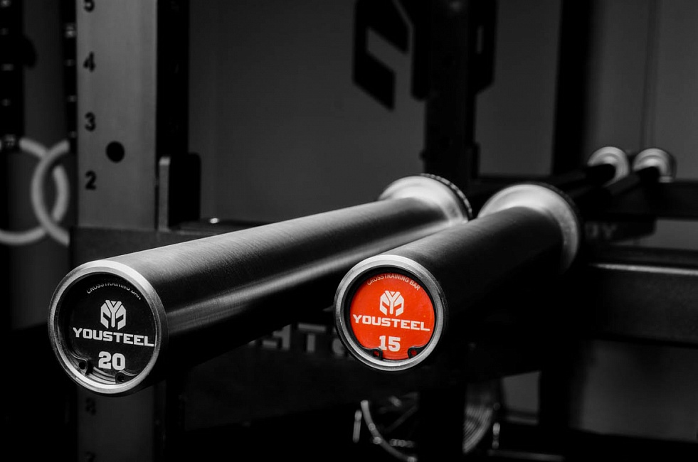 Гриф YouSteel Training Bar XF-20, 20кг, длина 2200мм, D28мм, bushing, черный оксид + хром 981_650