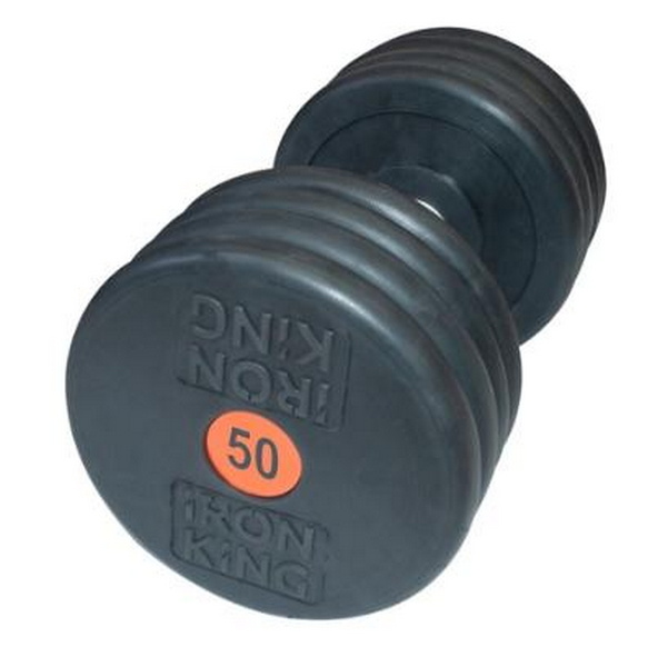 Гантель профессиональная хром/резина 50 кг. Iron King IK 500-50 601_600