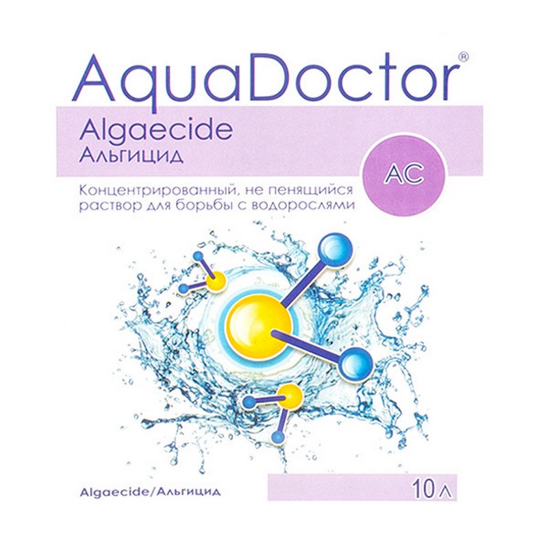 Альгицид непенящийся, жидкость для борьбы с водорослями AquaDoctor 10л канистра AQ3210 800_800