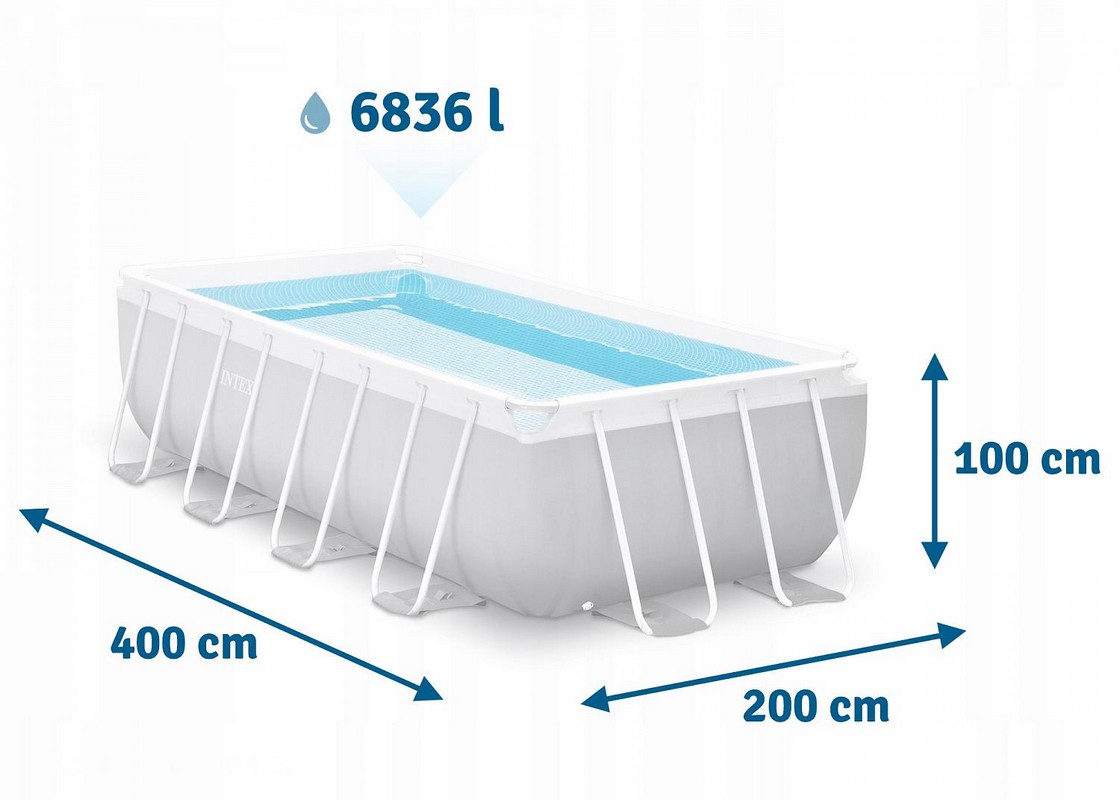 Каркасный бассейн прямоугольный 400х200x100cм Intex Prism Frametm Rectangular 26788 1120_800